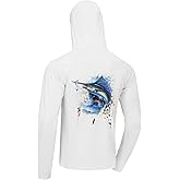 Riverruns Fishing Hoodie for Men UPF 50+ Sun Hoodie Fishing Shirt with Hood Rash Guard Long Sleeve #1044