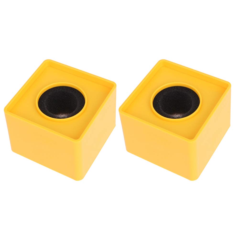 NUOBESTY 2Pcs Microphone Flag Station Square Cube ABS Injection Molding Interview Mic Microphone Logo Flag Station for Wireless Karaoke Handheld Yellow