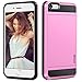 iPhone 5S Case, iPhone 5 Case, Vofolen Impact Resistant iPhone 5S Wallet Case Hybrid Armor Snap-on Black Soft Rubber Bumper Cover Protective Shell Card Holder for iPhone 5 5S - Pink