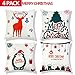 Christmas Pillow Covers 18 x 18 Inches Pack of 4 Decorative Square Throw Pillow Covers Set Cushion Cases Pillowcases for Sofa Bedroom Car