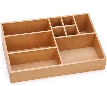 Caja de almacenamiento de mesa de madera de haya caja de almacenamiento
