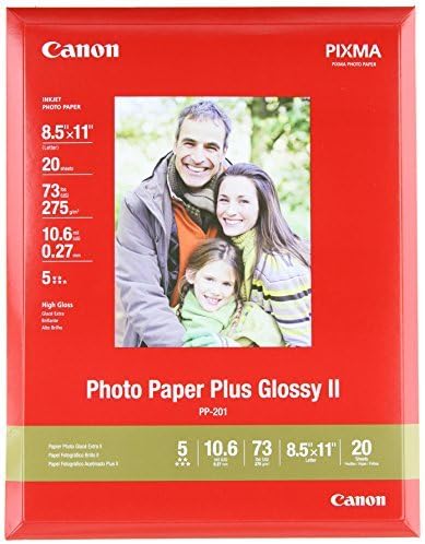 Canon Photo Paper Plus Glossy II, 8.5 x 11 Inches, 20 Sheets (2311B001) Style: 20 Sheets Size: 8.5 in x 11 in Model: 2311B001 Office Supply Store