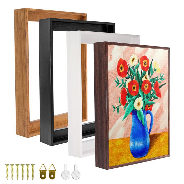 Photo 1 of ?Canvas Floater Frame for 1–1.25" Deep Stretched Canvas, Floating Wall Art Frame Kit for Gallery-Wrapped Paintings Decor for Bedroom Living Room, Easy Assembly & Made in USA 24x36inch