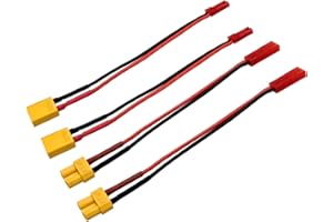 FLY RC 2pairs XT30 Plug to JST Connector Male Female 20AWG Silicone Cable Wire Adapter for RC FPV ESC Speed Controller Lipo Battery Charging