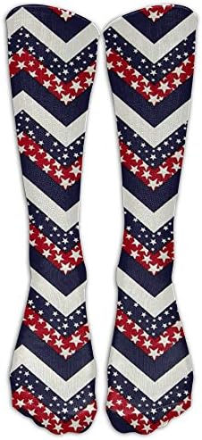 Ameriacan Flag Funny Cartoon Small Animal Knee Socks Women Softball Novelty Cosplay Knee Long Tube Compression Socks