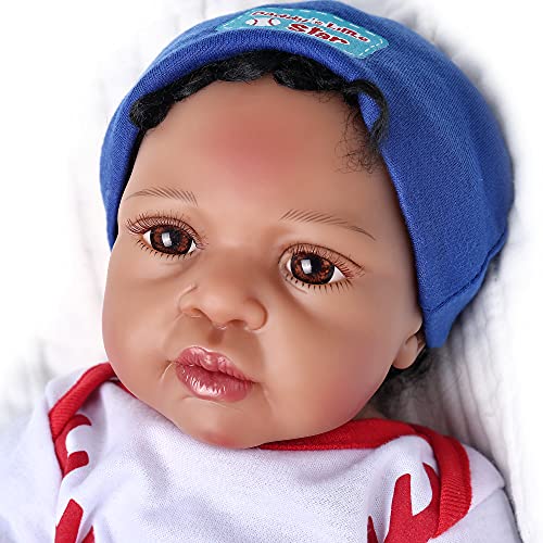 CHAREX Realistic Reborn Baby Dolls Black African American Boy Dolls 22