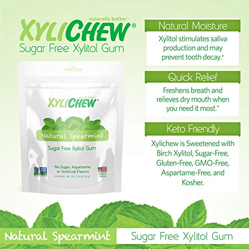 Xylichew 100 Xylitol Chewing Gum Non GMO, Non Aspartame, Gluten Free