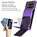 Vofolen for Samsung Galaxy S10 Plus Case Wallet with Card Holder [4-Card Slot] Anti-Scratch Dual Layer Protective Bumper Tough Rubber Armor Hard Shell Cover Case for Samsung Galaxy S10+ Plus (Purple)