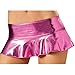 YiZYiF Women's PVC Faux Leather Wetlook Pleated Clubwear Mini Skirt With Panties