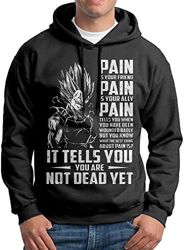 Dragon Ball Majin Vegeta Pain Mens Cotton Hooded Sweatshirt Jacket Black