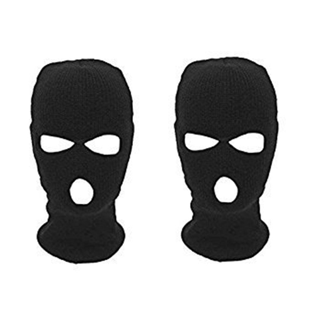 Ardisle 2 Pack 3 Hole Balaclava Black MASK Winter SAS Style Army SKI Knitted Neck Warmer Police SWAT Full FACE Tactical Paintball Paintballing Fishing Neck Warmer HAT Special Forces Warm Knit Neck
