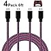 Micro USB Cable,Celltronics 4PACK 6FT Micro USB to USB Charger Cable Nylon Braided, Fast Sync and Charge USB Cable for Android/Windows/MP3/PS4/XBOX/Camera and other Device