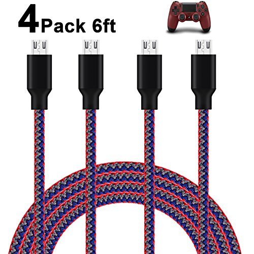 Micro USB Cable,Celltronics 4PACK 6FT Micro USB to USB Charger Cable Nylon Braided, Fast Sync and Charge USB Cable for Android/Windows/MP3/PS4/XBOX/Camera and other Device Micro USB Cable,Celltronics 4PACK 6FT Micro USB to USB Charger Cable Nylon Braided, Fast Sync and Charge USB Cable for Android/Windows/MP3/PS4/XBOX/Camera and other Device