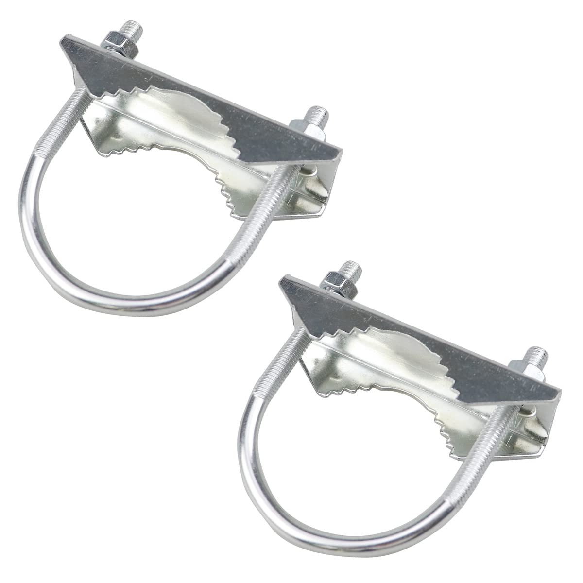 Hsthe Sea 2 PCS Stainless Steel Antenna Mount Clamp U-Bolt Mounting Hardware Antenna Mast Clamp V Jaw Bracket Accessories for Outside Home Antenna
