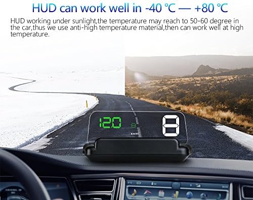 C500 Car HUD Head-Up Display Car Speedometer with Adjustable Reflection Board,Engine Fault Alarm,No Double Image,8 Display Mode Freely to Switch,Connectivity with Any OBDII or EUOBD Vehicle