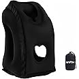 Inflatable Travel Pillow, Inflatable Neck Air Pillow for Sleeping, Support Head, Chin, Neck and Lumbar, Avoid Neck and Shoulder Pain, Comfortable for Airplane, Car, Bus, Train and Office Napping
