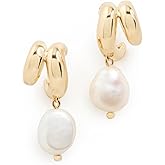 SHASHI Women's Mariko Pearl Drop Earrings, Gold/Pearl, One Size