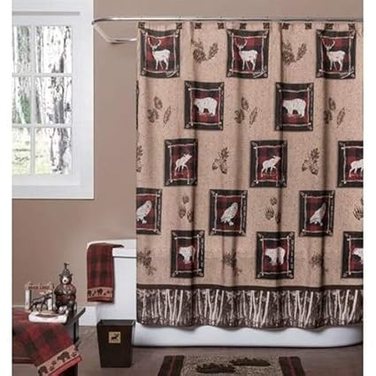 Amazon Com Chooseandbuy Rustic Log Cabin Wilderness Shower
