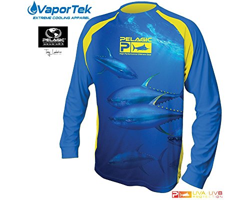 Pelagic Vaportek Long Sleeve Shirt - Yellowfin Tuna - Large
