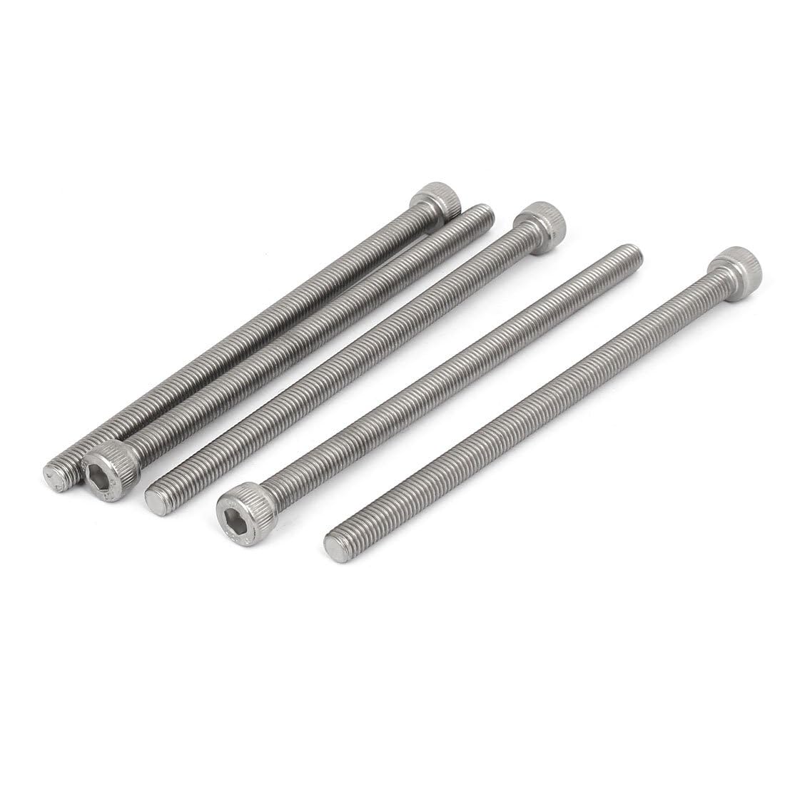 TOP-VIGOR 5Pcs Hexagon Socket Head Cap Screws, M8 x 140mm 304 Stainless Steel Replacement Machine Fastener Screws for Bicycle Motorcycle Repair, Professionals Landlords Repairmen