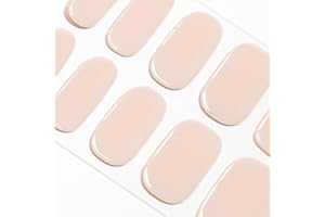 DANNI & TONI Semi Cured Nail Stickers (Chic Nude) Gel Nail Strips Solid Color Natural Nail Wraps 28 Stickers