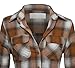 Women's Classic Collar Button Down Roll Up Long Sleeve Plaid Flannel Shirt