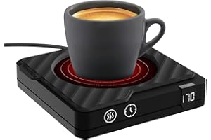WENVINDA Mug Warmer, Coffee Warmer with Auto Shut Off, Coffee Cup Warmer with 3 Temperature Setting, Cup Warmer for Coffee/Milk/Tea/Beverage/Chocolate, Smart Coffee Mug Warmer for Desk