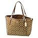 COACH SIGNATURE AVA SHOULDER TOTE KHAKI / SADDLE
