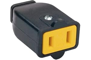 Legrand Pass & Seymour SA155BKCC10 Residential Straight Blade Connector 15-Amp 125-volt Two Pole Two Wire, Black (1 Count)