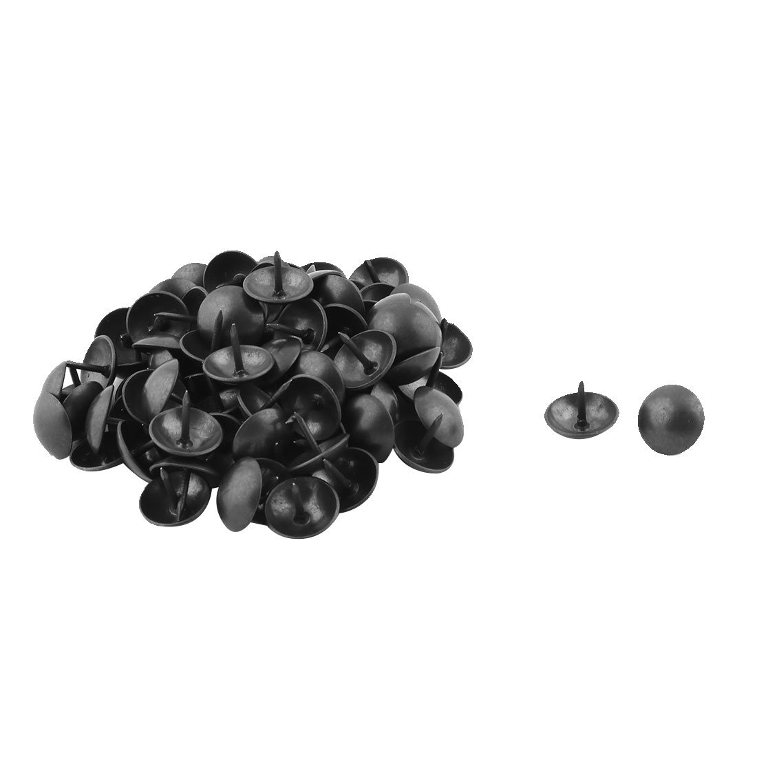 Sourcingmap Metal Home Table Chair Round Cap Thumb Tack Nail Pushpin 14 x 13mm 100pcs Black