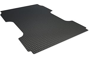 TLAPS 7422440798744 Compatible with 2017-2024 Ford F250 / F350 / F450 Superduty 8 Feet (96") Long Bed Black Rubber Diamond Plate Truck Bed Mat