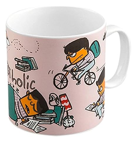 Pyaala Work-H-Holic Milk Mug, 390ml/8.4cm, Multicolour