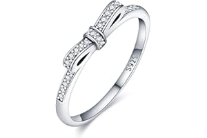 KUNSIR 925 Sterling Silver Rings Classic Cubic Zirconia Eternity Promise Statement Anniversary Wedding Bands Engagement Rings for Women Infinity Forever Love Ring Size 7-9