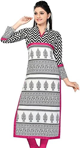 Indian Cotton Tunic Top Womens Printed Cotton Kurti Comfortable Blouse From India (L…Bust 34 In, Multicoloured)