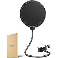 Neewer Professional Microphone Pop Filter Shield Compatible with Blue Yeti and Any Other Microphone, Dual Layered Wind Pop Sc