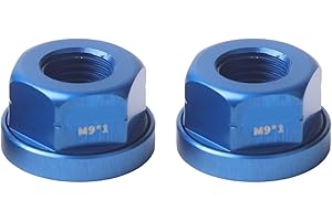 2PCS M9 1 0 Bike Hub Nuts Aluminum Alloy with Gaskets for Secure Installation on For Folding and Fixed Gear Bike Wheel Hubs (