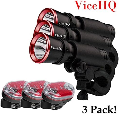 ViceHQ Bike Light Kit: Includes Torch Flashlight and 9-LED Taillight (3-Pack)
