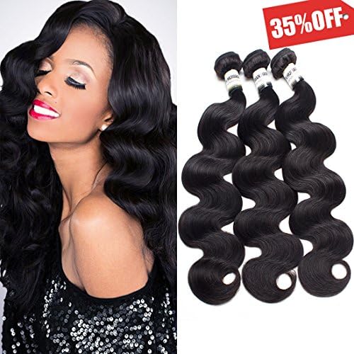 DMS Brazilian Virgin Hair Body Wave 3 Bundles Unprocessed Virgin Brazilian Body Wave Hair 8A Mink Brazilian Human Hair Weave Bundles(Natural Color 18 18 18)