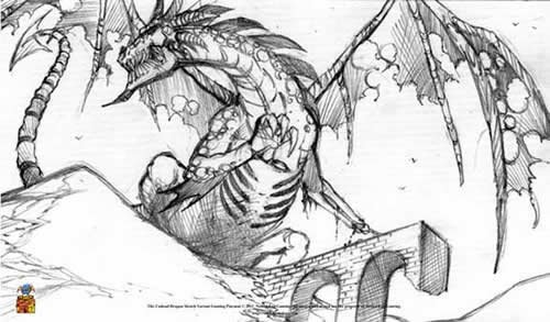 Undead Dragon Sketch Variant Playmat