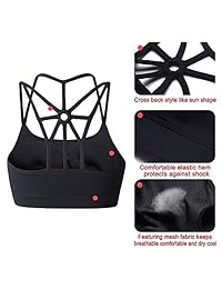 Yianna Sujetador deportivo acolchado con espalda cruzada de alto impacto, para correr, yoga