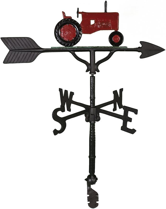 Weathervanes - Montague Metal Products 32-Inch Weathervane with Red Tractor Ornament