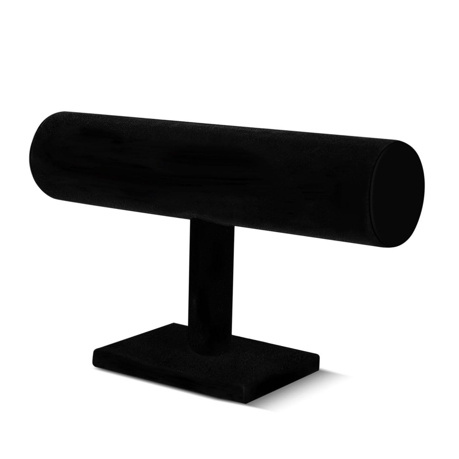 Flexzion Velvet T-Bar Bracelet Display Stand for Vendors - Bracelet Holder Stand for Jewelry Storage, Bangles, Pendants, Anklets, Charms - Watch Holder Organizer for Women & Men, Black