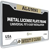 Desert Cactus University of Colorado Car Accessories UC Buffaloes Buffs Metal License Plate Frame for Front or Rear of Car (Alumni - Gold)
