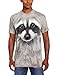 The Mountain Raccoon Face Adult T-Shirt, Grey, Medium