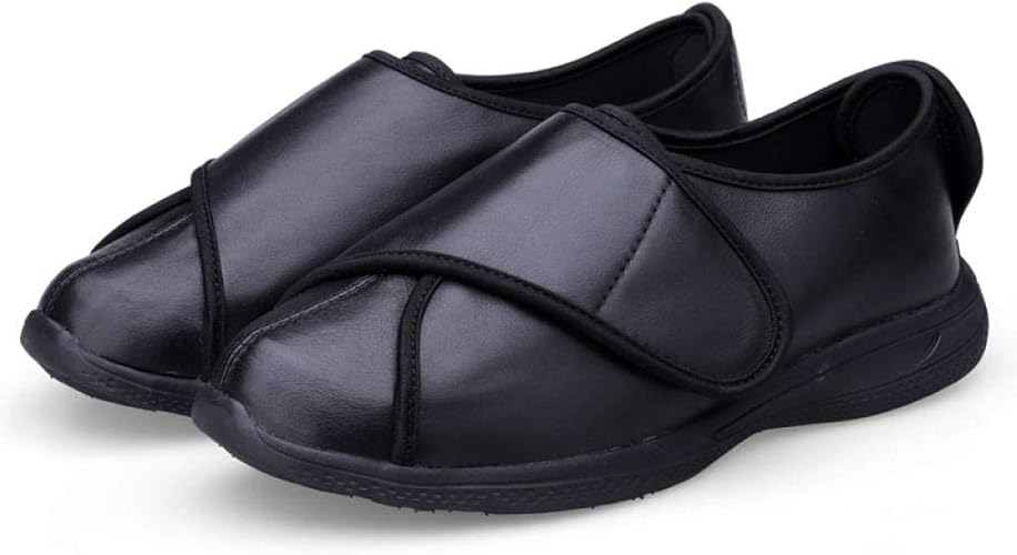 QFYD FDEYL Lightweight Adjustable Closure Elderly Slipper, Swollen feet wide feet puffy shoes