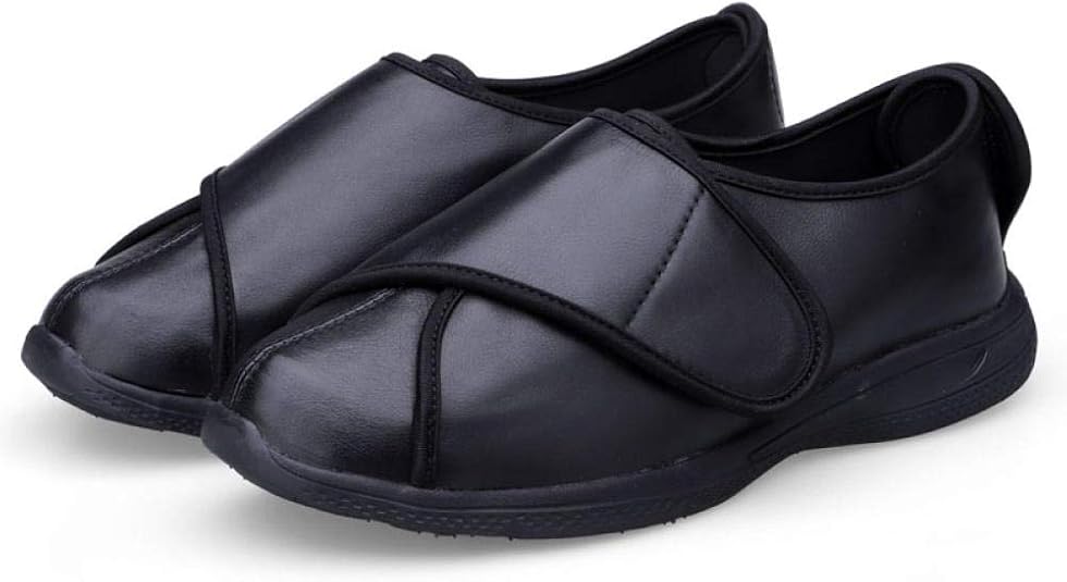 QFYD FDEYL Lightweight Adjustable Closure Elderly Slipper, Swollen feet wide feet puffy shoes