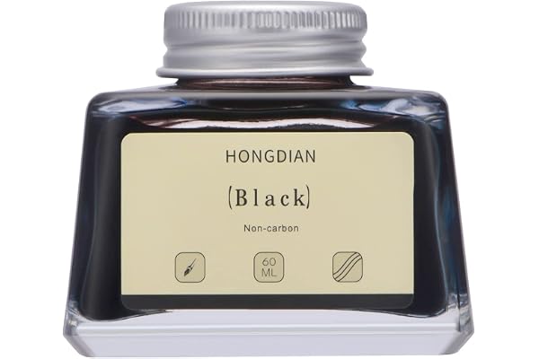 Asvine Hongdian Fountain Pen Bottled Ink Black, 60ml Fountain Pen Bottled Ink, Non Carbon