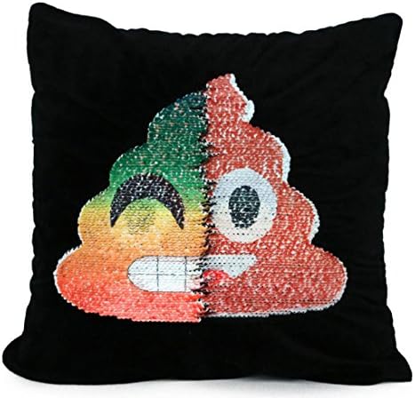 ❤️ Hot Sales❤️ Home Decor Cushion Covers,Toponly Shape Poo Emoji Face Reversible Mermaid Sequin Pillow Cushion Magic Double Case (Multicolor, 40cmx40cm)