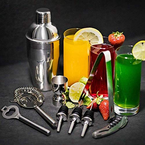 NXYJD Cocktail Shaker Set, 12-teiliges Bartender-Kit Bar-Tool mit Balkenzubehör, Edelstahl Martini-Mischer, Getränk… – Bild 6