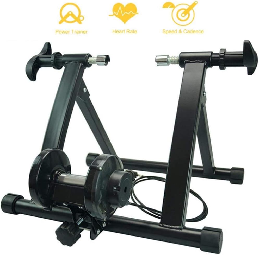 LALEO Bike Trainer Stand Magnetic Steel Indoor Exercise Bicycle Stationary Workout Trainer Stand 24"โ28", (Black - Resistence Adjustable)